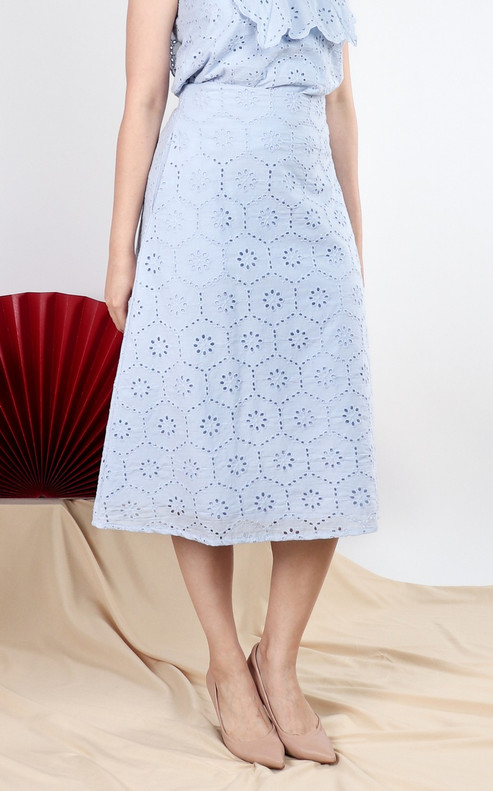 Josie Eyelet Skirt - Periwinkle