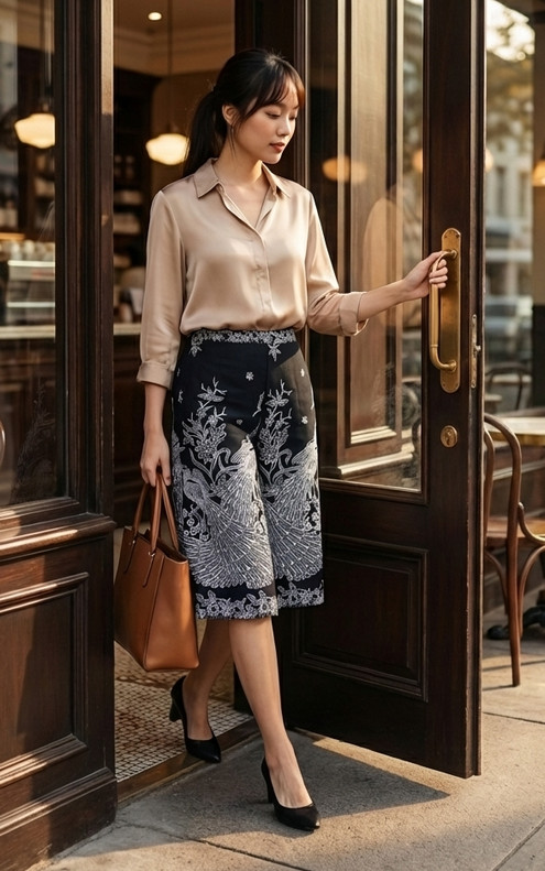 Indira Batik Culottes - Monochrome