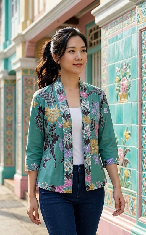 Soraya Batik Kimono Jacket - Jade