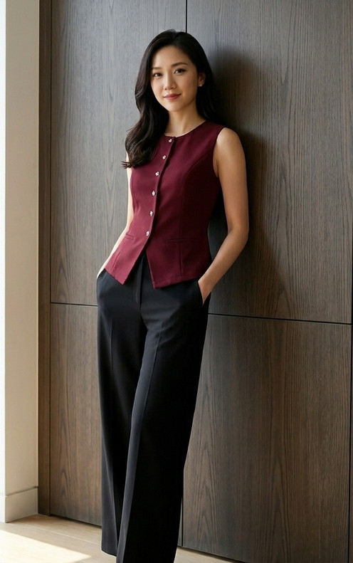 Lyra Vest Top - Burgundy