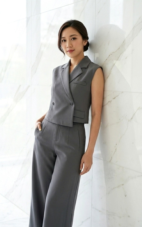 Aspen Tux Vest Top - Grey
