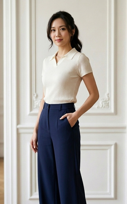 Amie Skipper Polo Knit Top - Cream