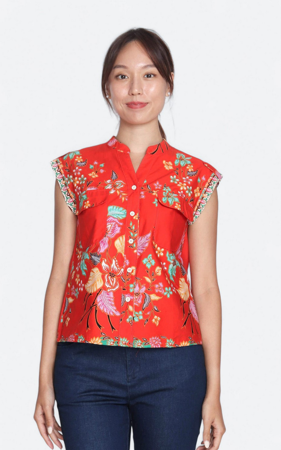 Hanacaraka Red Batik Shirt