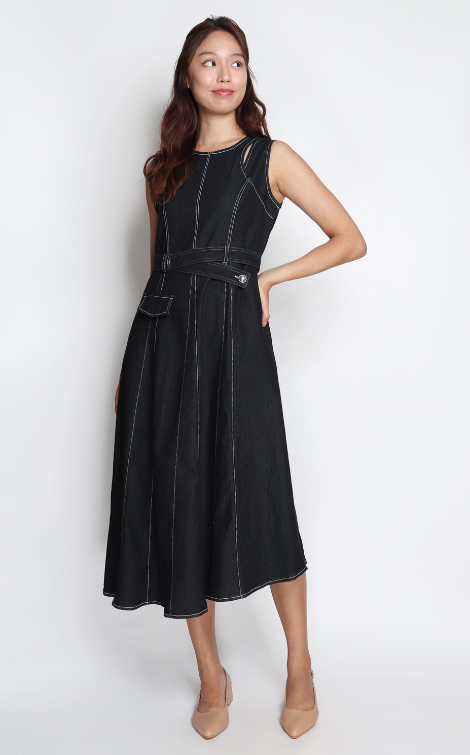 Asymmetrical denim deals dress