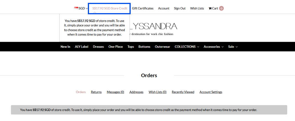 How to view store credits