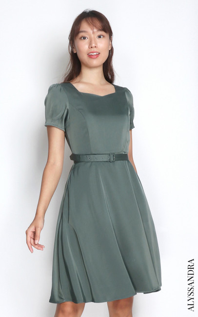 Strapless Sweetheart Neck Short Dresses Sage