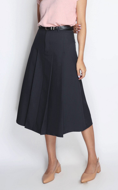 Box Pleated Skirt – Grey | Online Ladies Office Wear | ALYSSANDRA