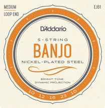 EJ61 5-String Banjo Strings, Nickel, Medium 10-23