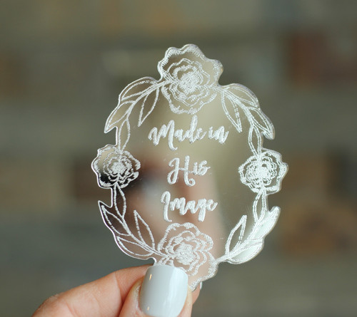 Made in His Image Laser Cut Mirrored Acrylic Magnet
