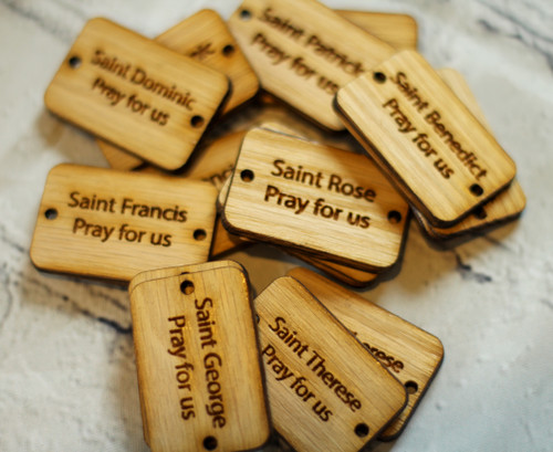 Pray For Us Laser-engraved Tag