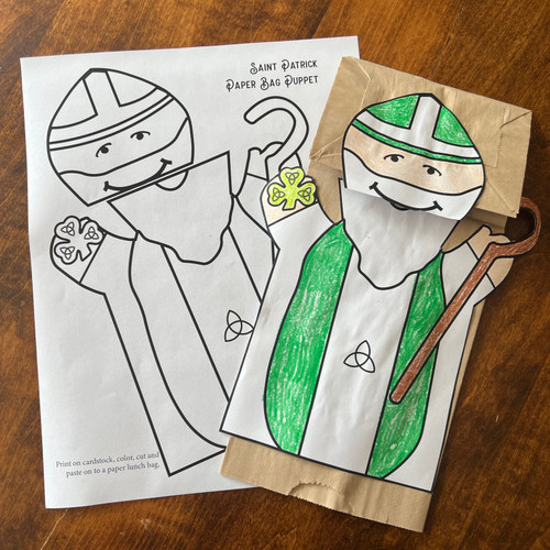 Saint Patrick Paper Bag Puppet PDF