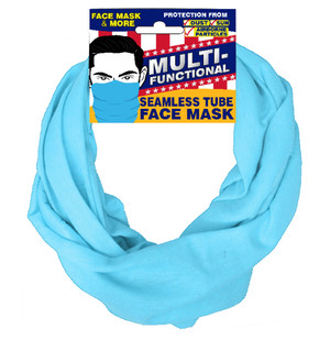 Patriotic Multifunctional Seamless Face Mask Light Blue