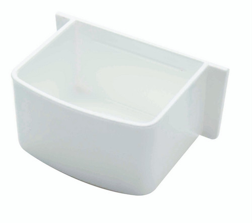 Feeder and waterer D-cup with side wings for parakeets and lovebirds