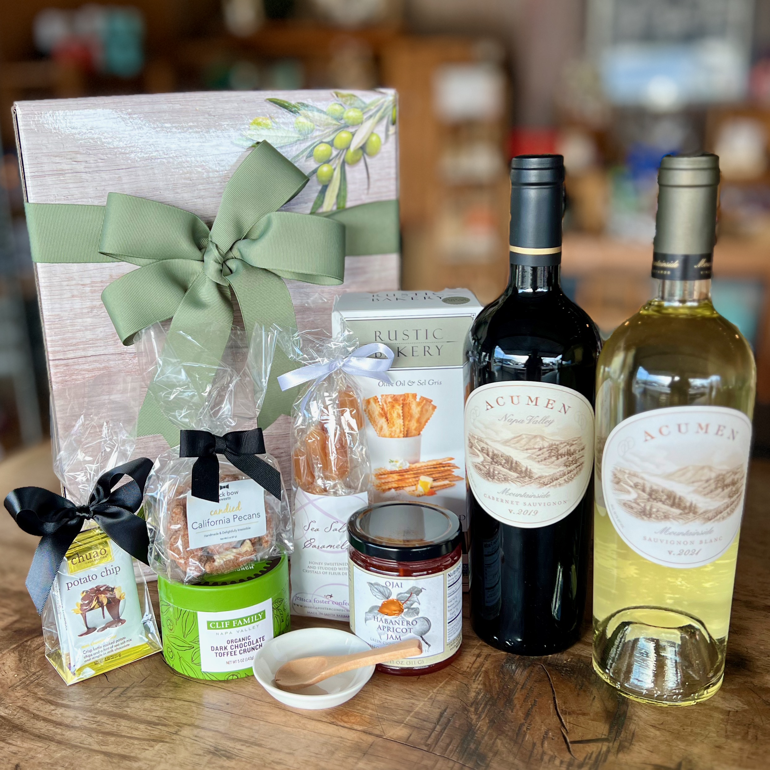 White Wine Gift Baskets with Chocolates