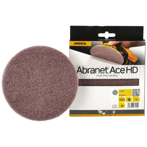 Mirka Abranet Ace HD Heavy Duty Abrasive Sanding Discs 150mm (6") P40 Box of 5 AH24100540