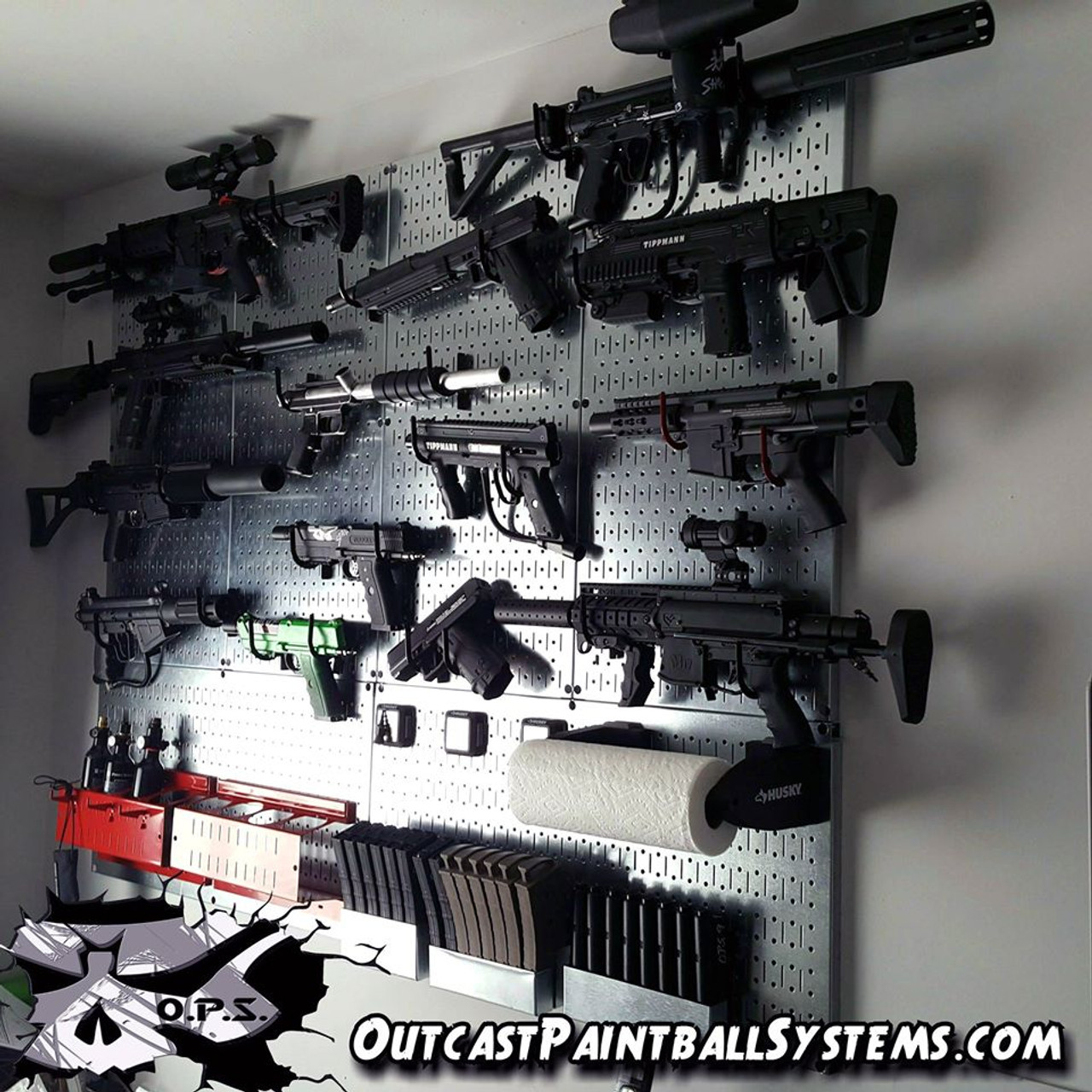 Galvanized Wall Gun Rack Panel Metal Pegboard 32 x 16