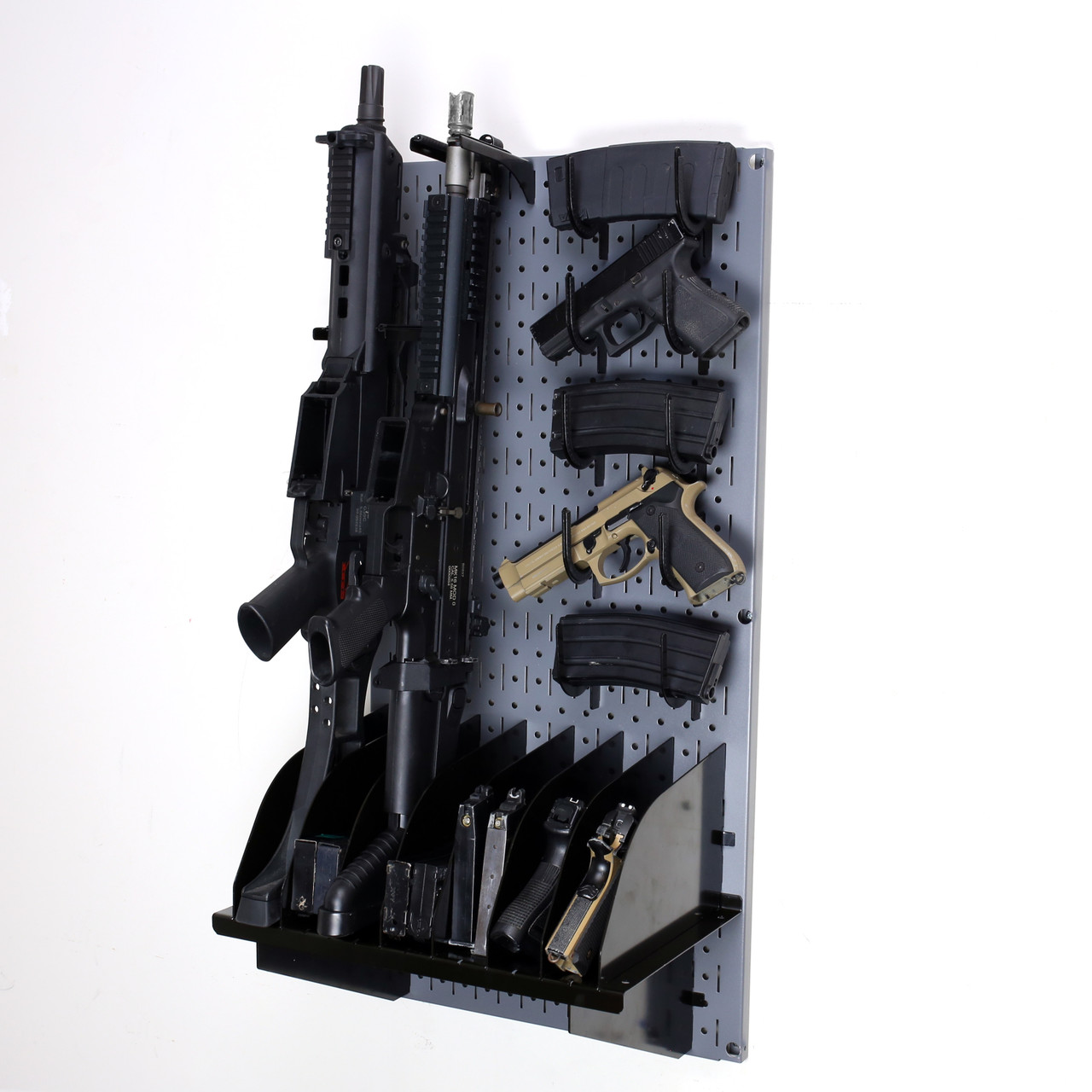 Wall Gun Rack Panels Gray Metal Gun Wall Rack Panel Pack