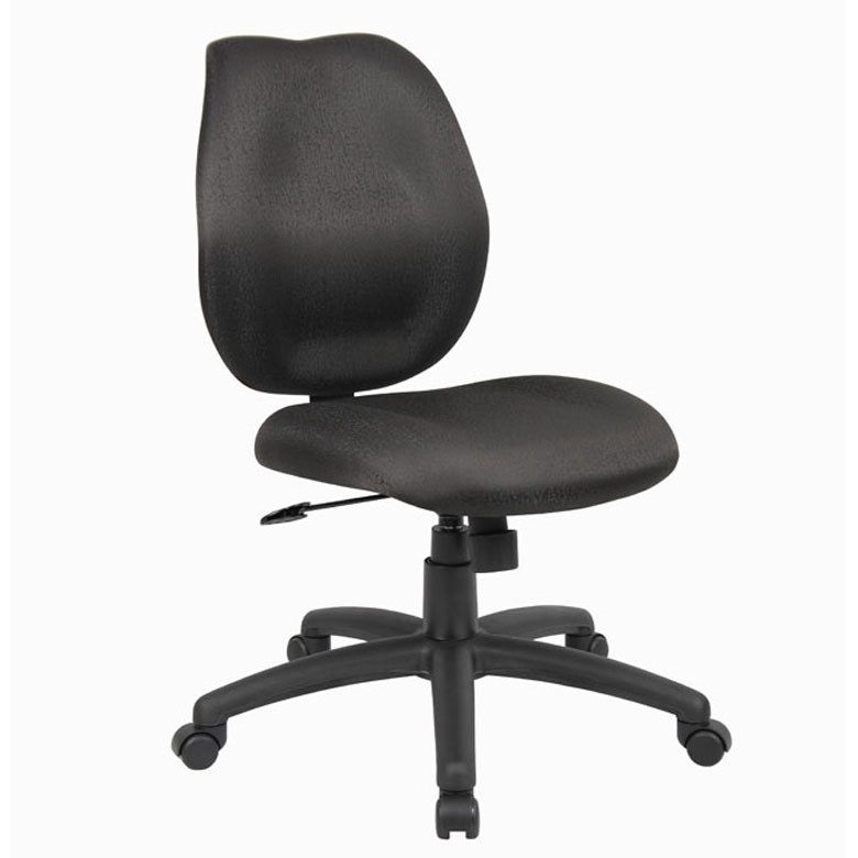 Boss B1016-BK Mid-Back Task Office Chair without Arms - Black