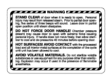 Label (warning) Replacement OEM Part #061-0381-00, 061-0532-00