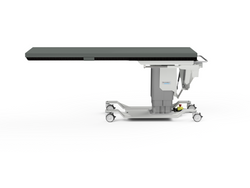 Oakworks CFPM400 Imaging Table with rectangular top, powered height-adjustable base, and mobile caster system for surgical or diagnostic use.