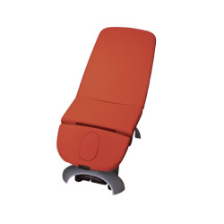 Chattanooga Summit 3 treatment platform with orange cushioning and a contoured base. Chattanooga Summit 3 treatment platform with orange cushioning and a contoured base.