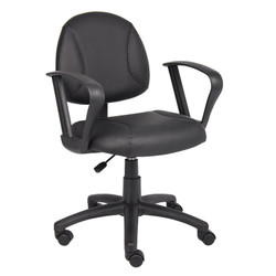 Boss Black Posture Chair W/ Loop Arms B307 Boss Black Posture Chair W/ Loop Arms B307