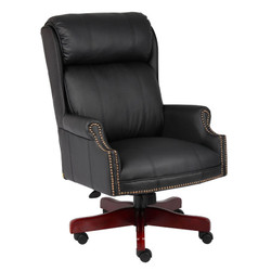 ( Removed ) Boss B980 Traditional High Back CaressoftPlus Chair W/Mahogany Base