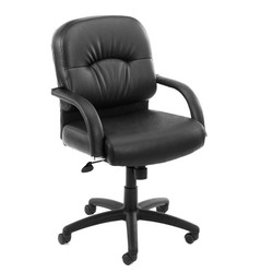 Boss B7407 Mid Back Caressoft Chair In Black W/ Knee Tilt