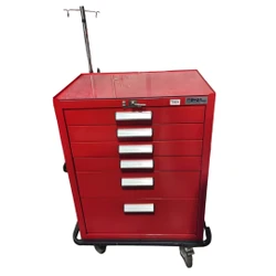 Blue bell crash cart refurbished red color.