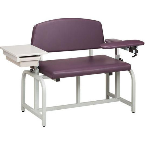 Clinton Lab X Bariatric Blood Drawing Chair with Padded Flip Arm and Drawer (66002B)