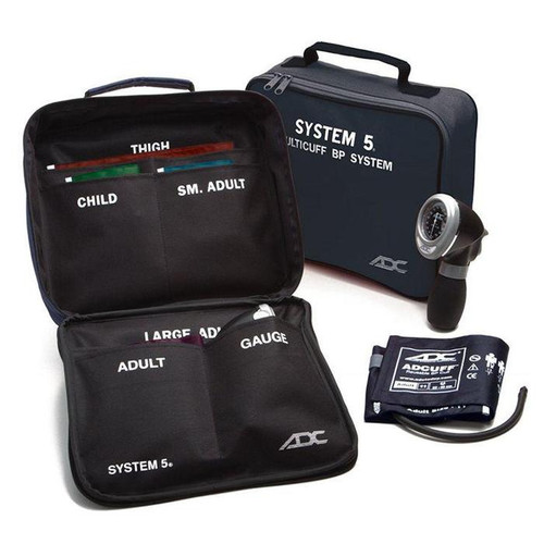 ADC System 5 Portable 5 Cuff Sphygmomanometer Multicuff Kit
