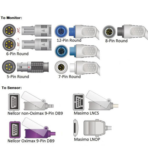 Cables and Sensors Mindray SpO2 Adapter Cable