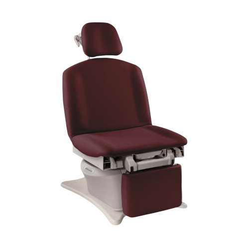 Brewer 7000 Assist Power Procedure Table with burgundy upholstery and a light gray base.
