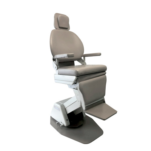 Midmark Ritter 391 ENT exam chair in gray with headrest, footrest, and armrests.