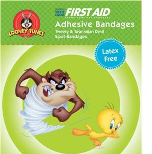 Dukal Looney Tunes Adhesive Bandages Tweety and Taz Spot 7/8