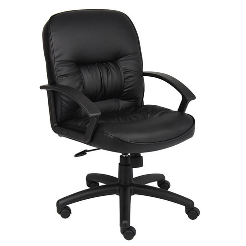 Boss B7307 Mid Back LeatherPlus Chair W/ Knee Tilt
