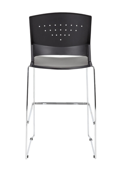 Boss Black Stool With Chrome Frame