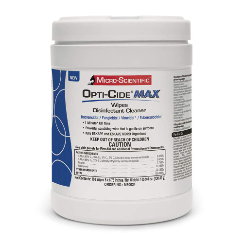 Micro-Scientific Opti-Cide Max Disinfectant 160 Wipes (6 x 6.75 inches) (1/EA)  (M60034-1)