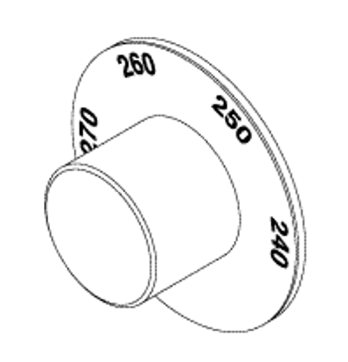 Knob  (temperature) Replacement OEM Part #004625 (Knob only) / 004508 (Faceplate only) / 004626 (Stop Plate only)