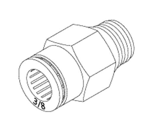 Male Connector (3/8" Push In X 1/4" Mpt) Replacement OEM Part #(OEM Part # Not Available)