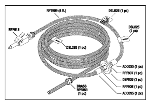 Water Supply Hose Assembly (braided) Replacement OEM Part #(OEM Part # Not Available)