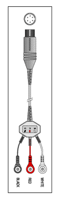 Patient Cable 3 Lead Fixed Snap Replacement OEM Part #9-10418-02