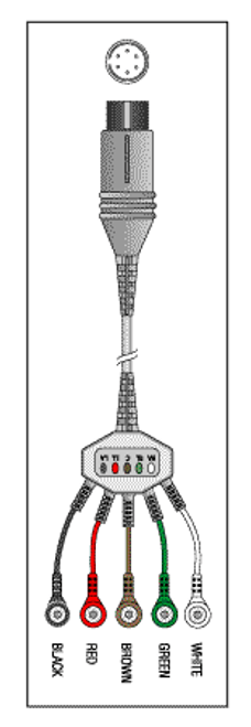 Patient Cable 5 Lead Fixed Snap Replacement OEM Part #(OEM Part # Not Available)