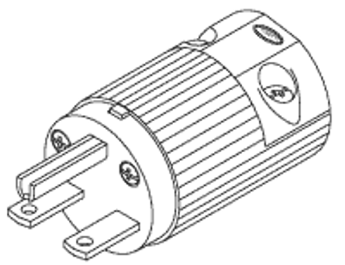 Industrial Grade Male Plug (15a @ 250vac, Nema 6 15p) Replacement OEM Part #(OEM Part # Not Available)