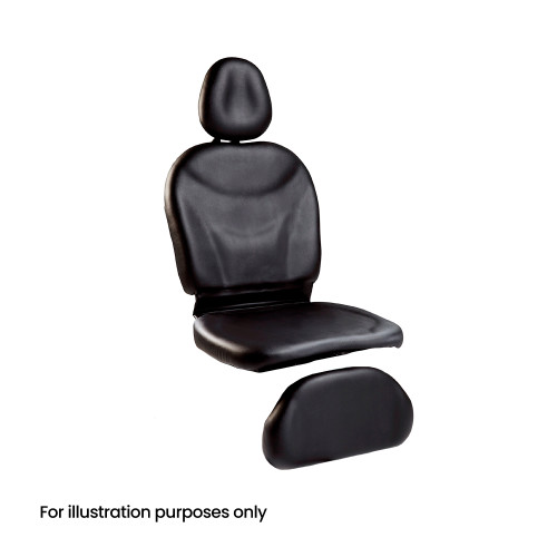 Midmark 630 humanform black upholstery.