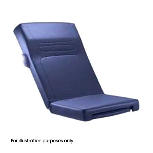 Custom blue upholstery for the Ritter 204 stitched- softtouch table before installation.
