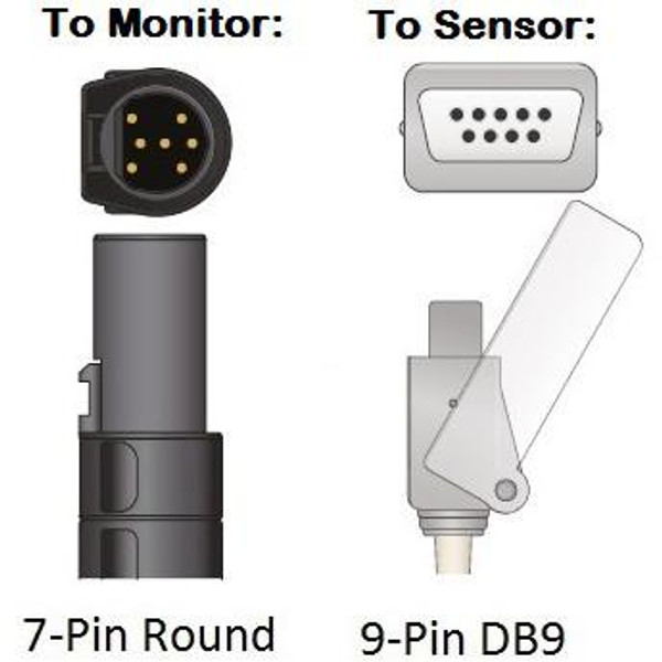 Cables and Sensors Novametrix SpO2 Adapter Cable