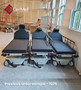 Three refurbished Stryker 1079 in a clinic room undergoing maintenance with mattresses.