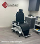 Refurbished Stryker 5050 in a clinic room with a black mattress.