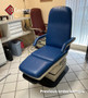 Refurbished Midmark 417 with pacific blue upholstery in a clinic room.